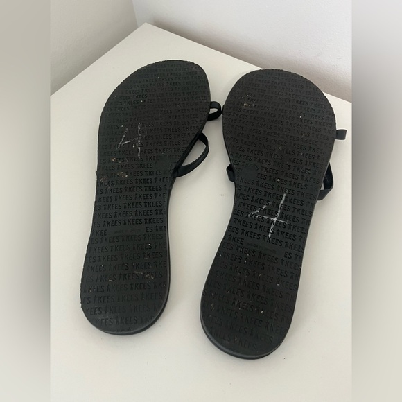 TKEES Gemma Slide Strappy Leather Sandals Black Sable - Picture 3 of 5